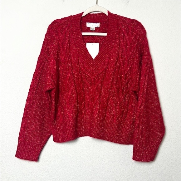 Band Of The Free Red Cableknit Sweater - Picture 2 of 6